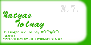 matyas tolnay business card